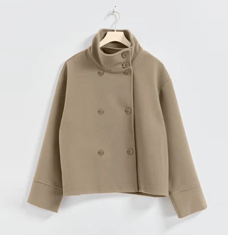 Urban Stand-Collar Woolen Coat