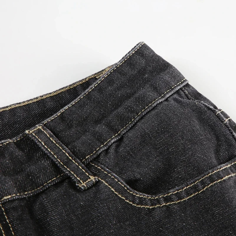 Weekeep Floral Embroidery Low Rise Flared Jeans Women