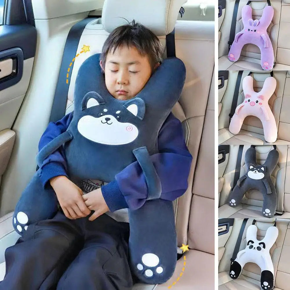 Car Seat Safety Neck Pillow Cute Children's Headrest Lumbar Support Anti Pinch Neck Cute Cartoon Sleeping Pillow