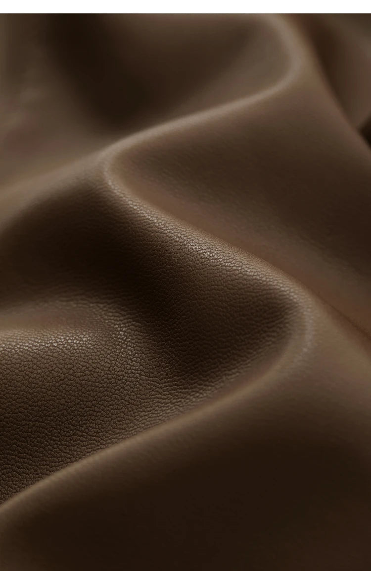 Minimalist Straight-Leg PU Leather Trousers