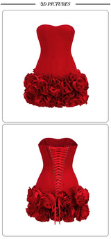 Structured Floral Mini Party Dress