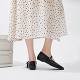AIYUQI Mary Jane Ballet Flats | Genuine Leather Square Toe