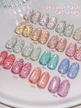 XEIJAYI 16Pcs 15ml Gel Nail Polish Set,UV LED Soaking Nail Gel, Semi-Permanent, DIY Salon Quality Nail Art Gel For Spring