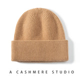 MERRILAMB 100% Cashmere Knit Beanie – Unisex Winter Hat
