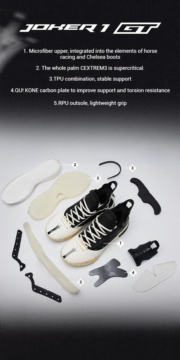 361 Degrees Joker 1 GT Men Basketball Shoes New Trendy Leather Breathable Shock-Absorbing Wear-resistant Male Sneakers 672511103
