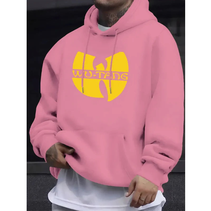 90s Hip Hop Print Fleece Pullover Hoodie