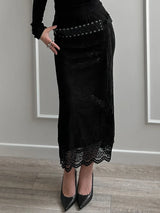 Elegant Lace Maxi Skirt – Women's Floral Pencil Skirt