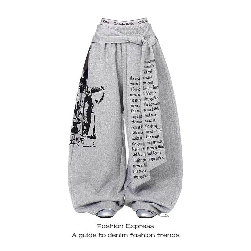 Y2K Gothic Letter Print Sweatpants