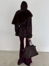Elegant Fur & Feather 2-Piece Maxi Set