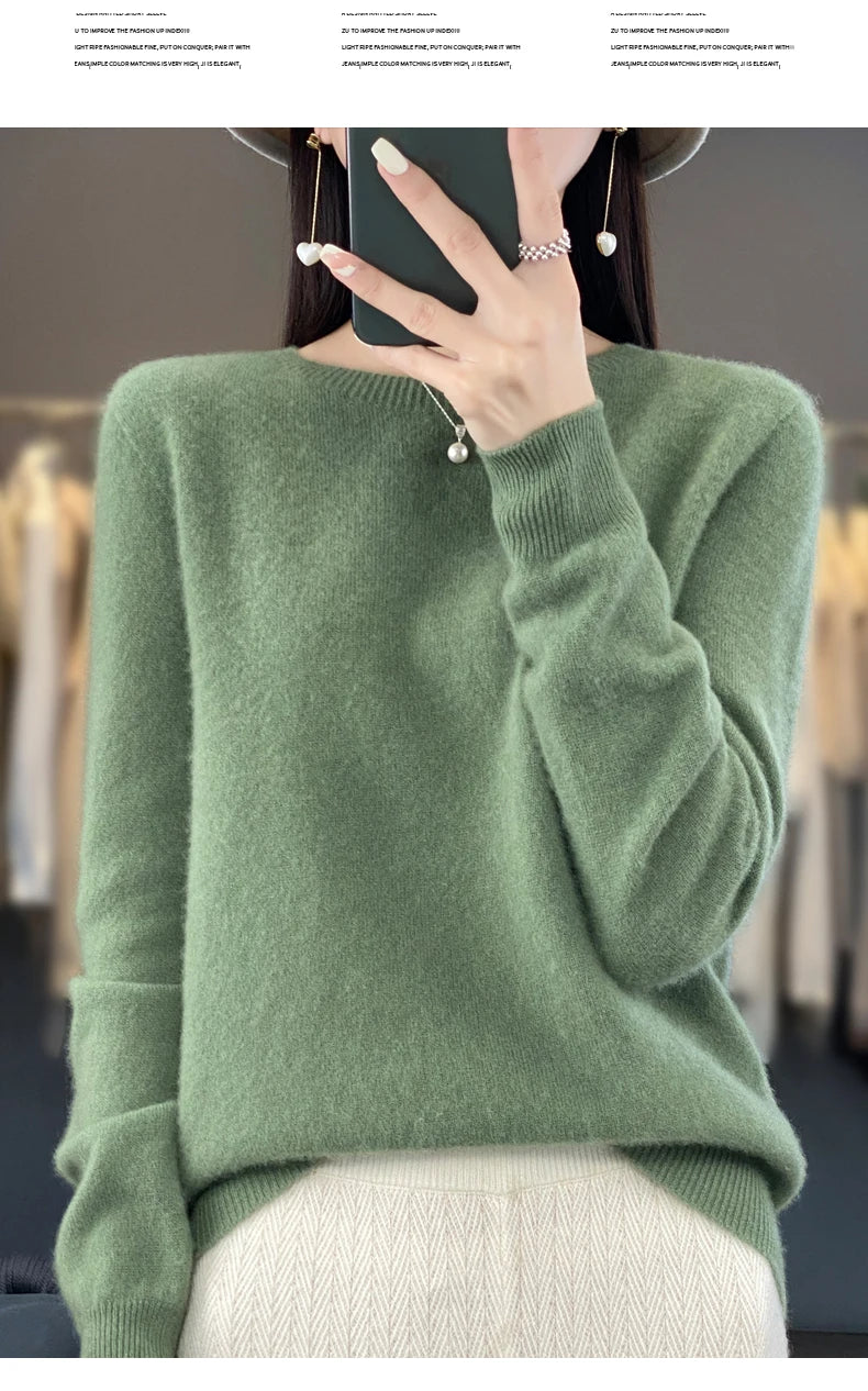 Women's Merino Wool Crew Neck Sweater