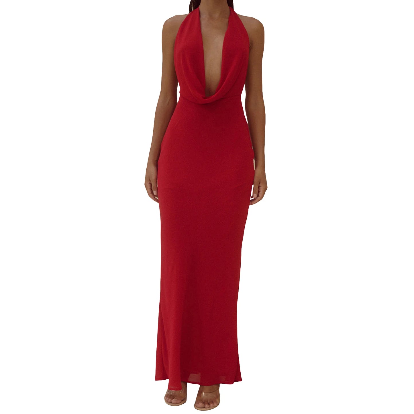 Floral V-Neck Sleeveless Maxi Dress