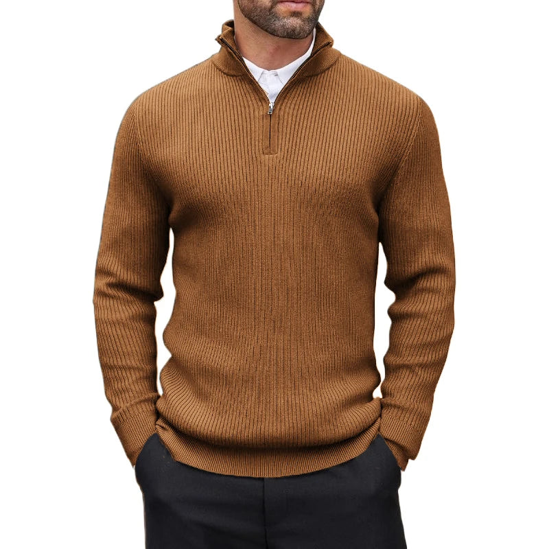 Men's Quarter-Zip Long Sleeve Sweater