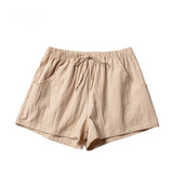 High-Waisted Linen-Style Bow Sash Shorts