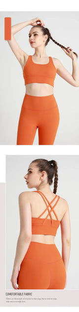 Women's Cross-Back Yoga Sports Bra