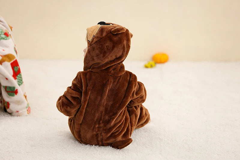 Plush Hooded Baby Winter Romper
