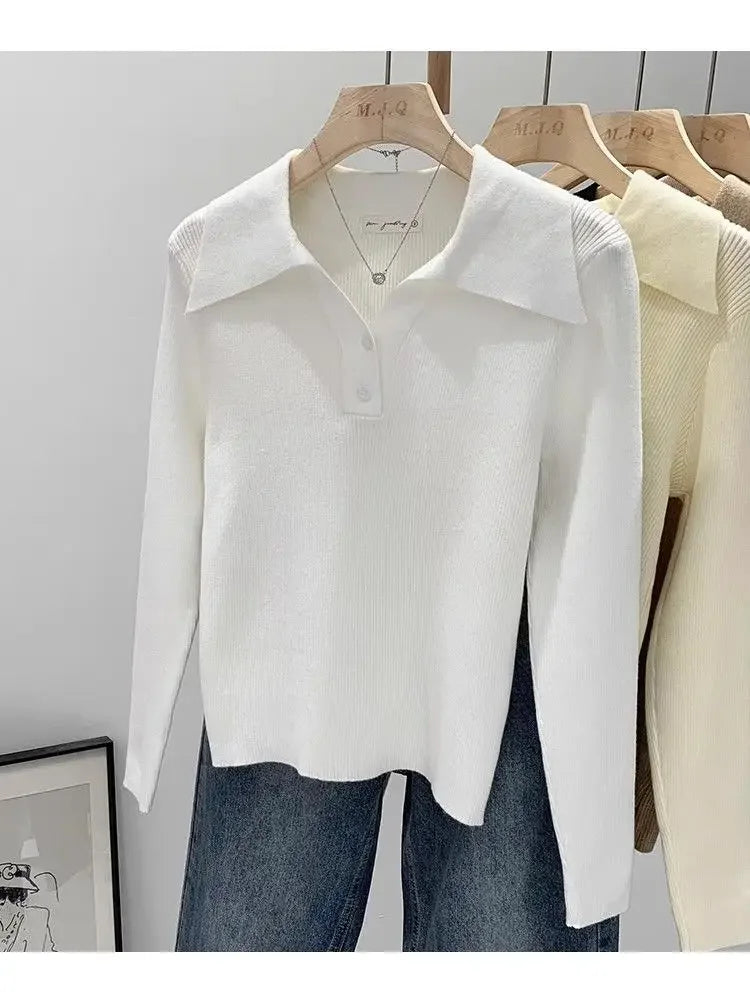 Women's Polo Collar Knit Sweater
