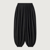 Women's Satin Lantern Pants with Pleated Detail