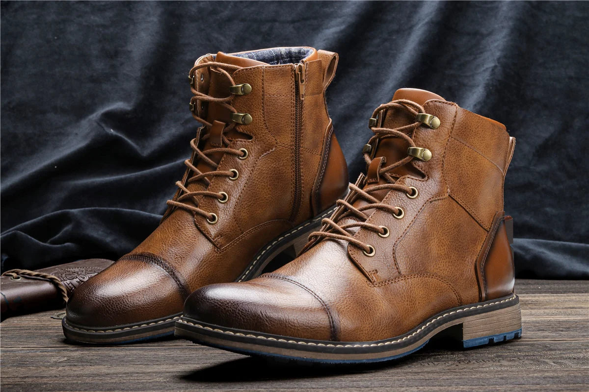 Retro Men Boots  Fashion Comfortable  Spring Leather Boots