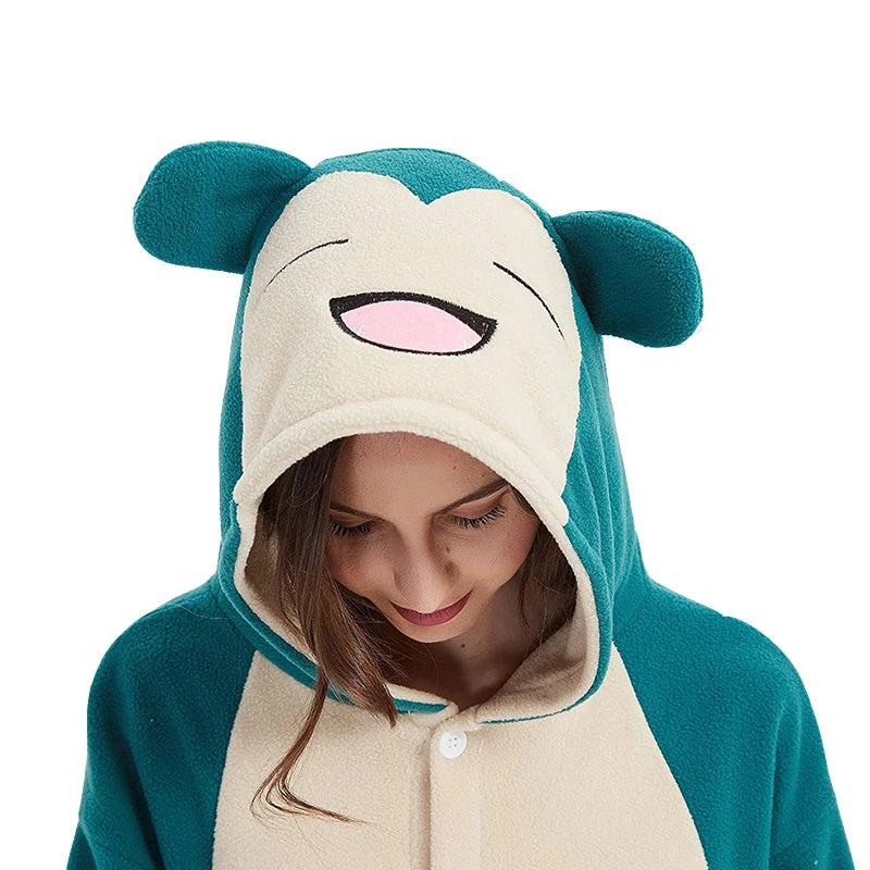 Snorlax Kigurumi Onesie | Cozy Fleece Cosplay Pajamas