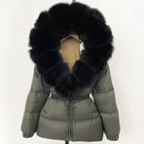 Real Fox Fur Hooded Duck Down Puffer