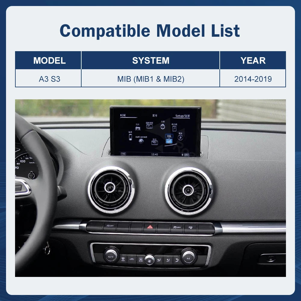 Road Top 12.3" Touchscreen Display for Audi A3 2014–2019 LHD