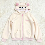 2025 Ropa Mujer Japanese Hoodies Jackets Women's Clothing Bear Ear Hooded Zipper Sweatshirts Fashion Casual Cute Hoodie Tops