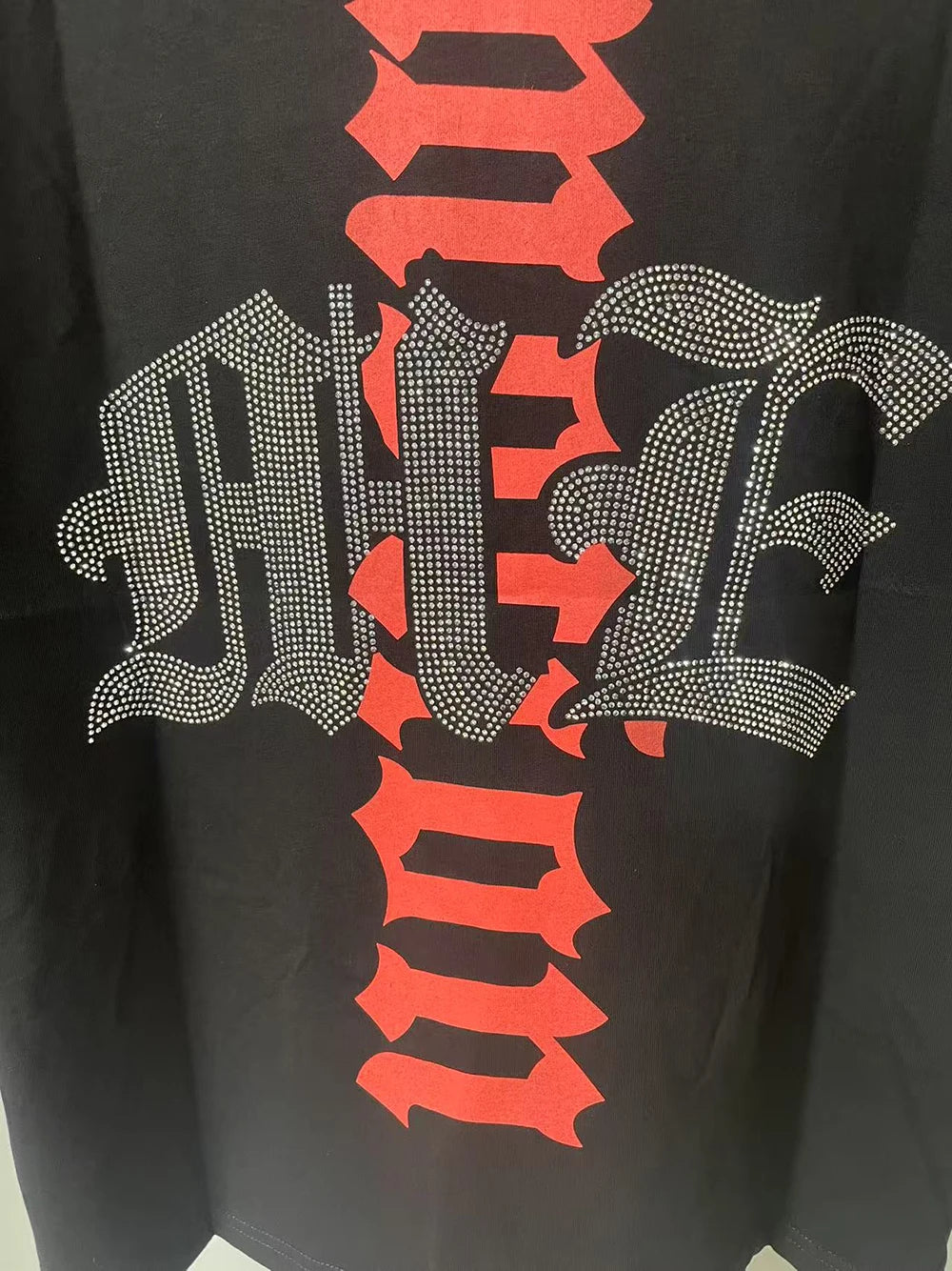 MIXED EMOTION Oversized Cotton Rhinestone T-Shirt
