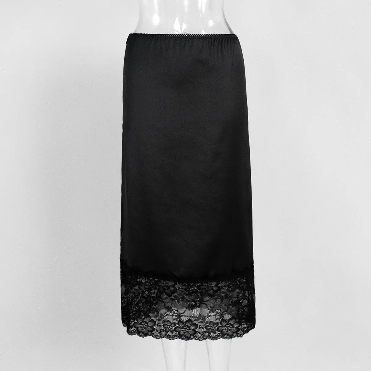 Elegant High-Waist Lace Midi Skirt