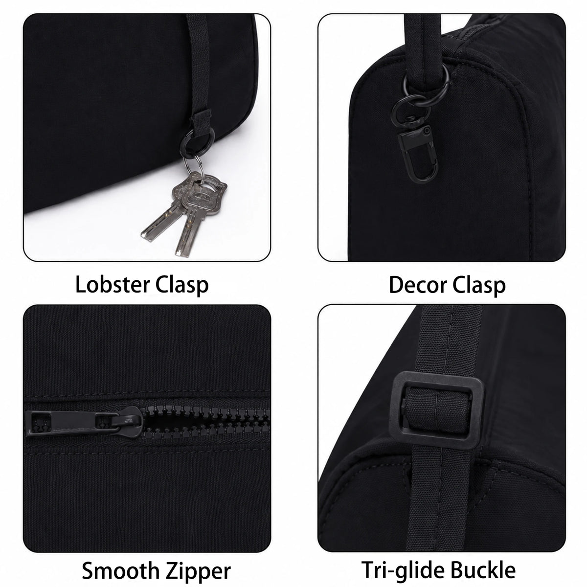 Nylon Mini Loaf Bag Fashion Large Capacity Women Nylon Bowler Bag  Trendy Commuting Shoulder Bags Shopping Crossbody Pack
