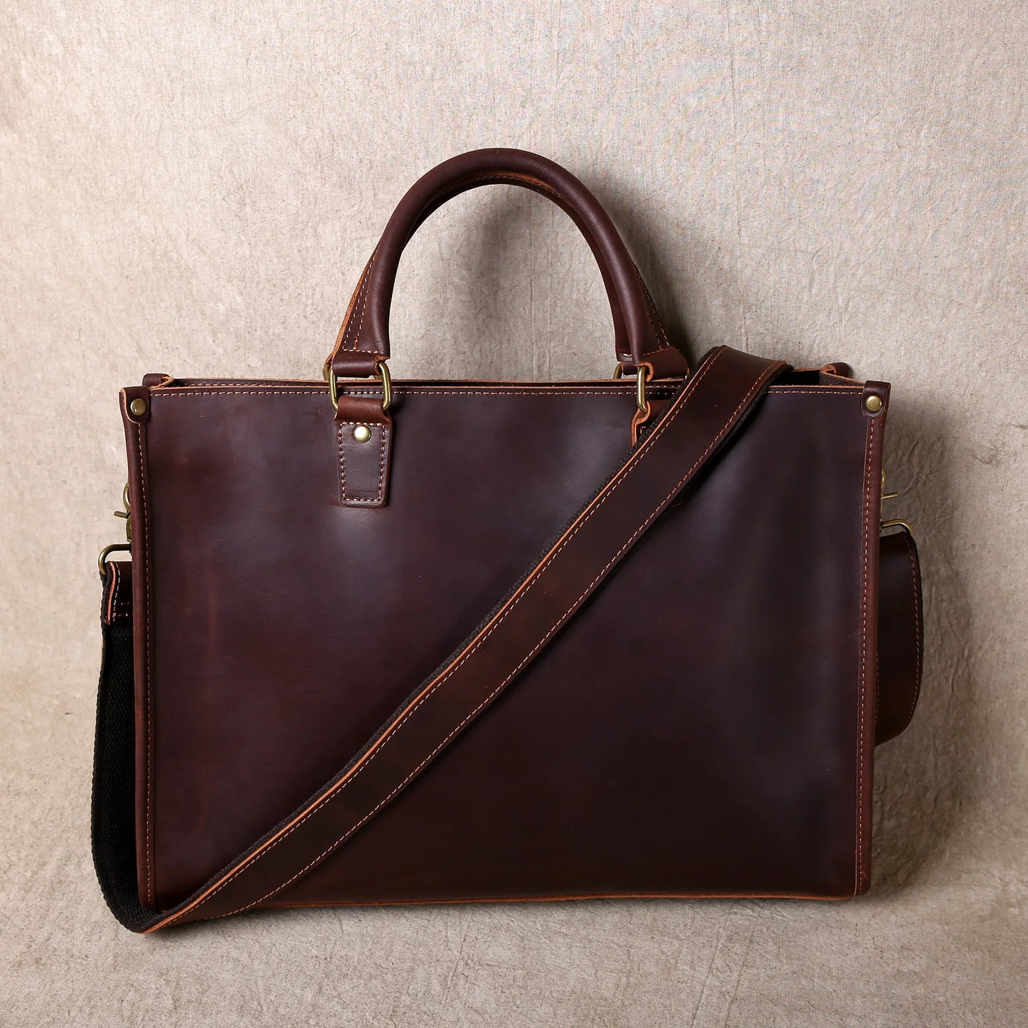 Original Ultra-Simple High Quality Men's Leather Document Baotou Layer Cowhide Computer Bag Business Trip Office Handbag