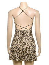 Leopard Print A-Line Mini Dress