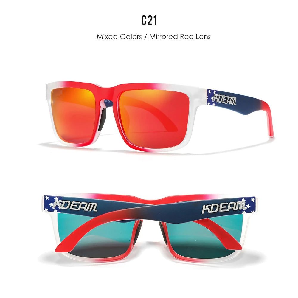 KDEAM Men's Polarized Sunglasses Square Casual Outdoors Sun Glasses Women Unisex Sunglass For Couple With New Package