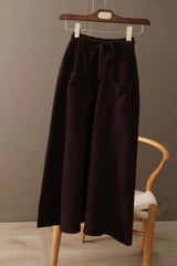 Wool A-Line Midi Skirt – Women's Knit Autumn Winter