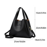 Genuine Brand Sturdy Durable Soft Leather Top-handle Bags Female Handbags Women 3 Layer Shoulder Crossbody Totes Messenger Bag