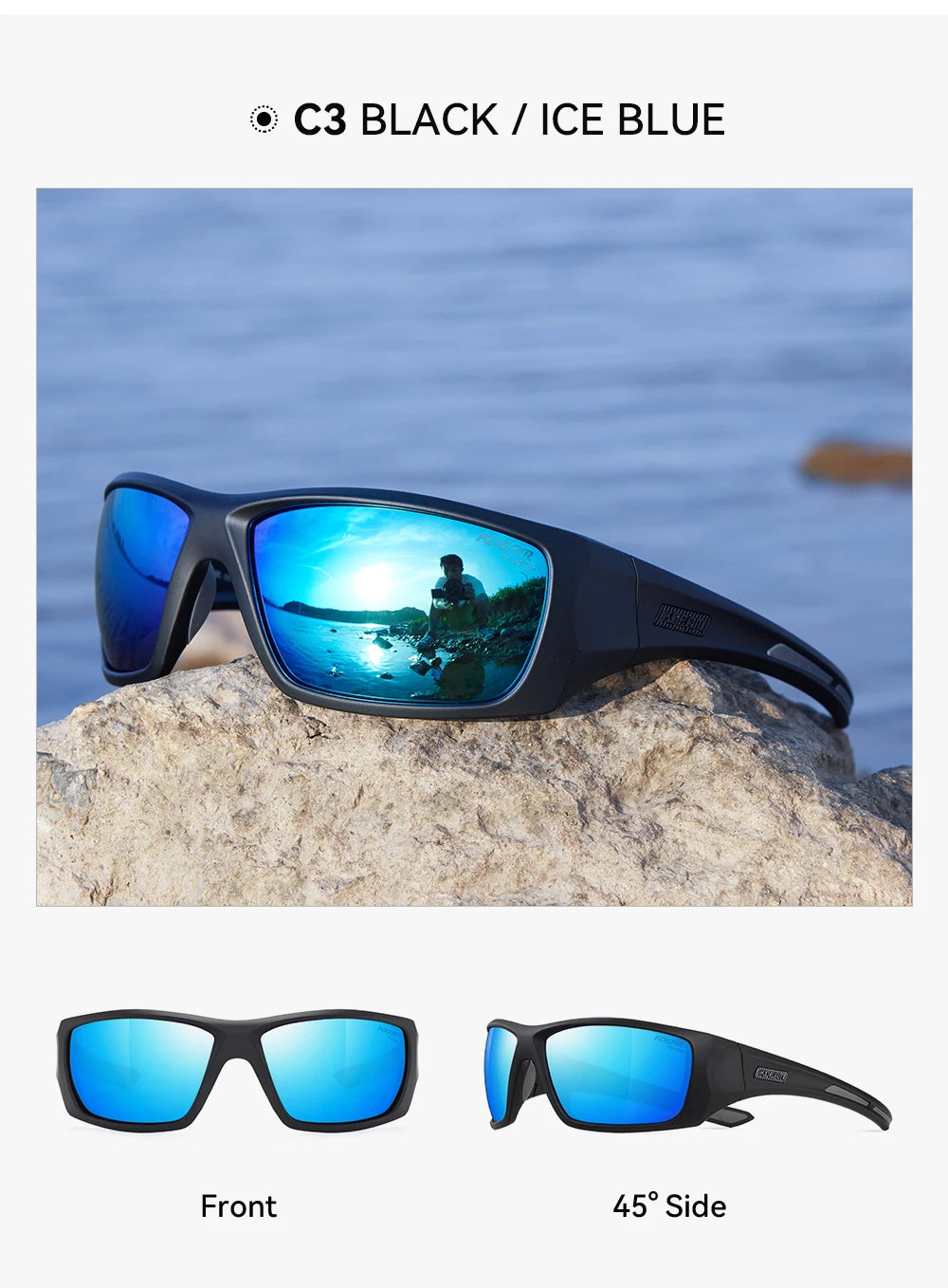 KDEAM Men's Polarized Cycling Sunglasses – TR90 Frame