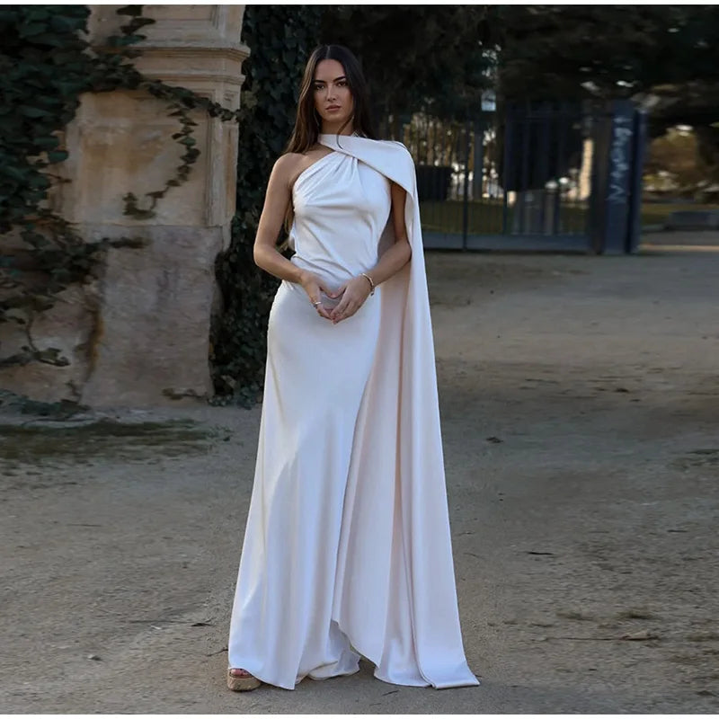 Elegant Ribbon Halter Maxi Dress