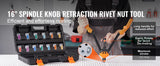 SucceBuy 14" 16" Rivet Nut Tool Rivnut Tool Kit with Metric and SAE Mandrels 70PCS/186PCS Rivet Nuts With Rugged Carrying Case