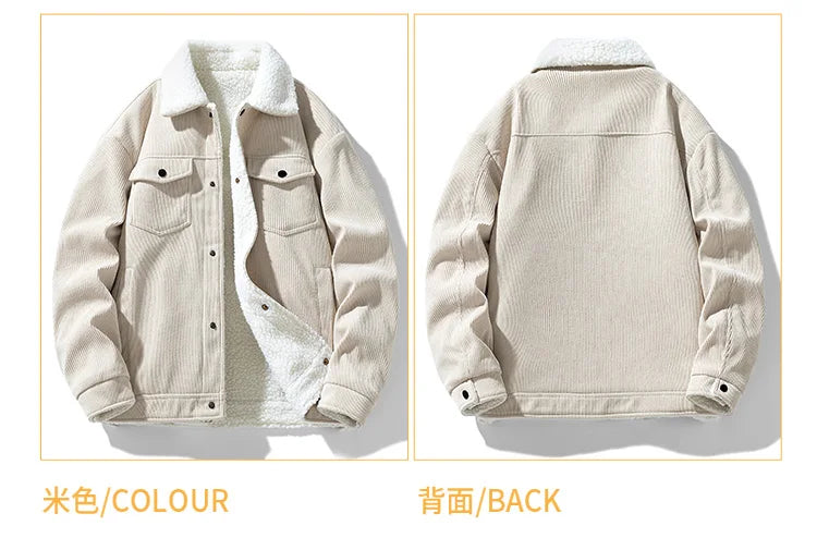 Men's Corduroy Fleece Jacket – Warm Winter Coat