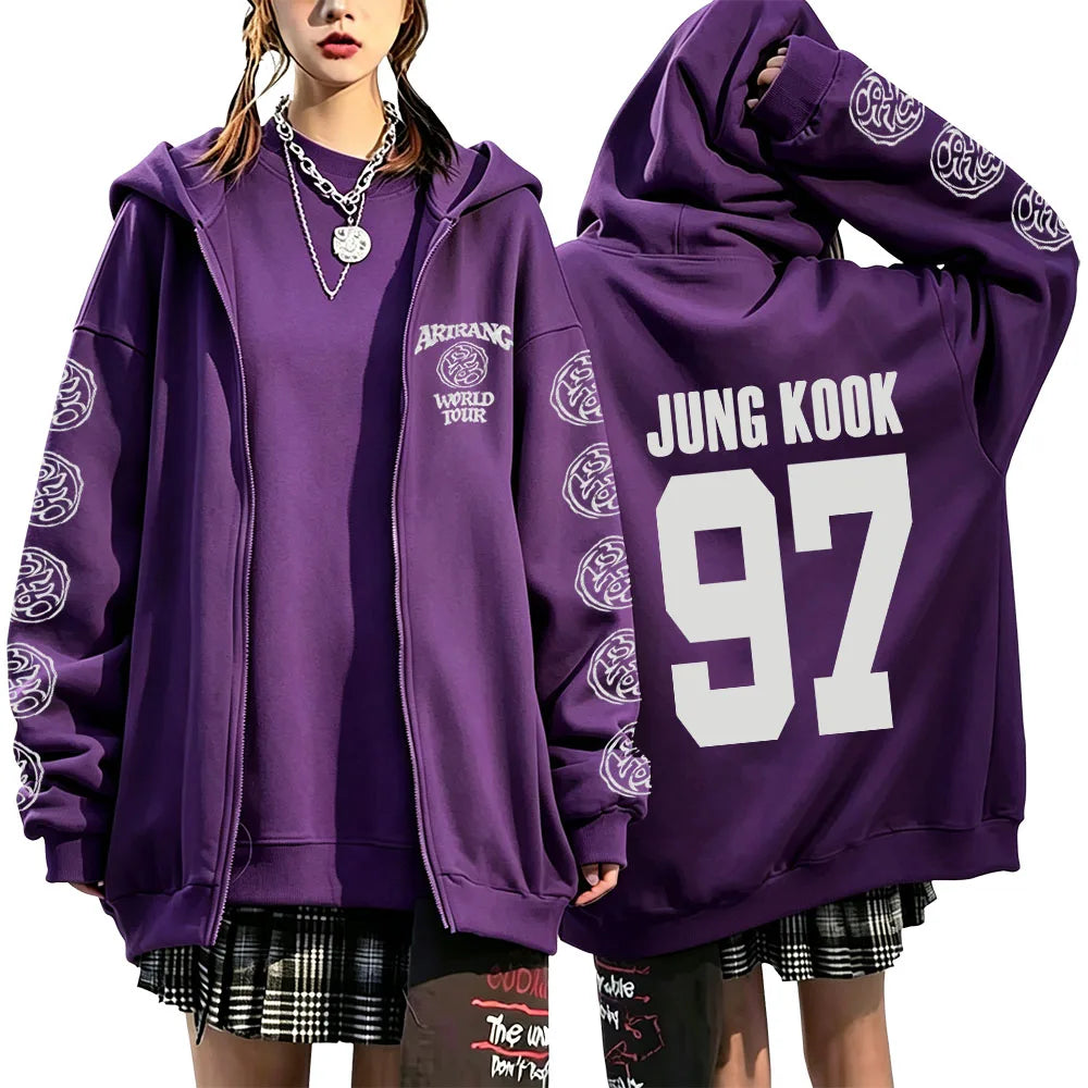 Y2K Graphic Zip-Up Hoodie