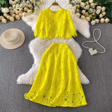 Elegant Crochet Embroidery 2-Piece Set