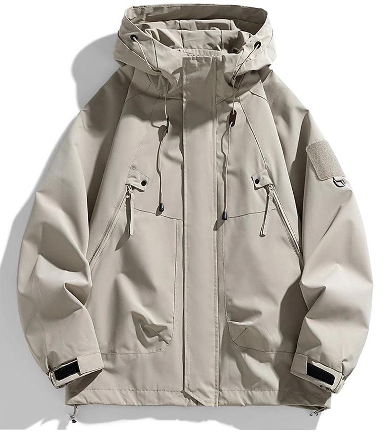 Men's Hooded Windbreaker Zip Jacket – Cargo Style