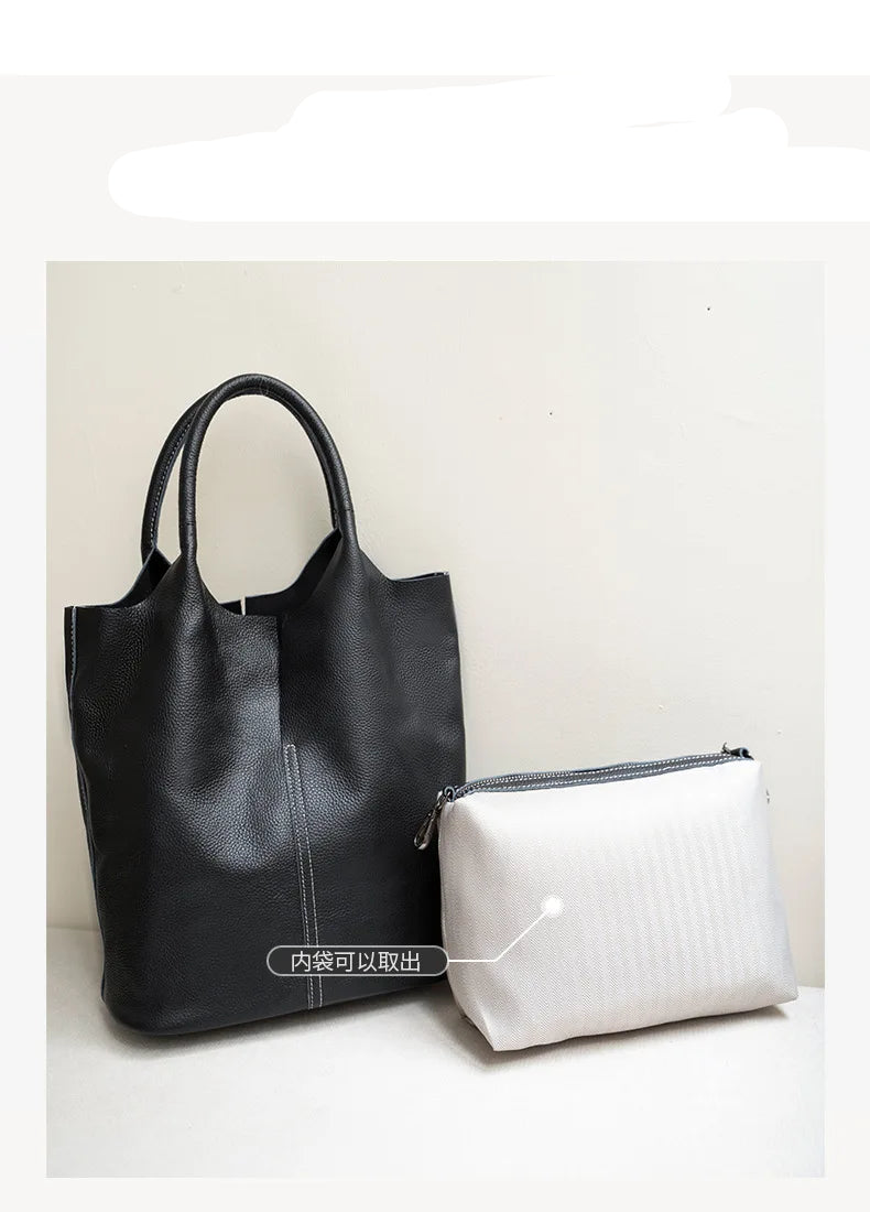 Luxury Soft Leather Bucket Bag | Large Women’s Shoulder Bag