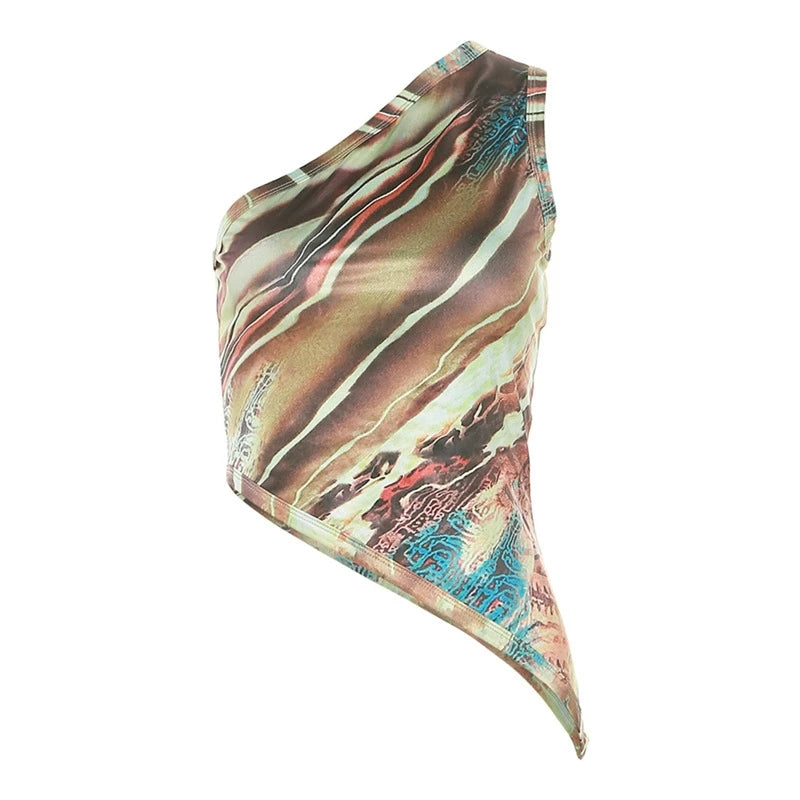 Y2K Asymmetrical Single-Shoulder Crop Top