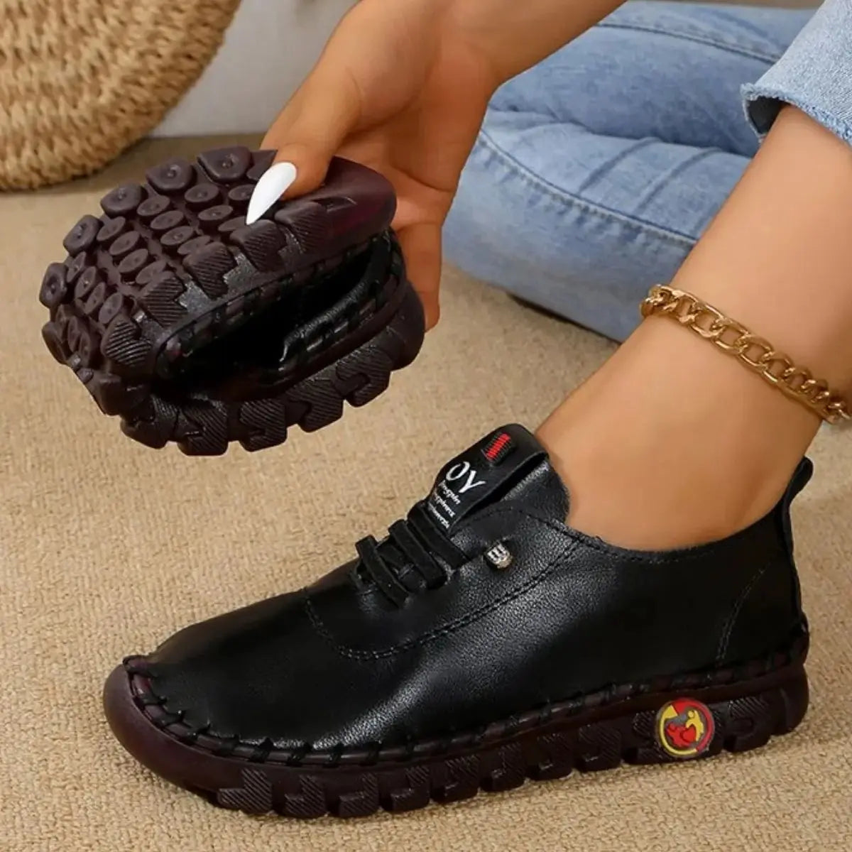 Women Sneakers Spring Summer 2025 New Soft-soled Roman Sneakers Breathable Retro Stitching Muffin Bottom Plus Size Women Shoes