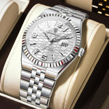 POEDAGAR Luxury Stainless Steel Watch
