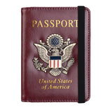 USA Passport Cover PU Leather, Personalized American Passport Holder for Men & Women, US Travel Document Case