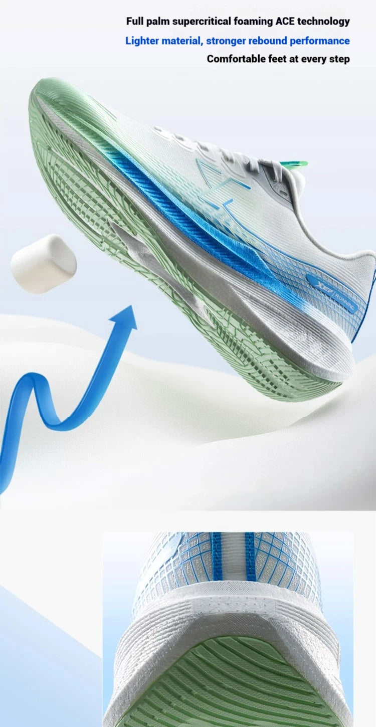 Xtep Kunpeng Running Shoes for Men 2025 Summer Shock-absorbing Rebound Lightweight Breathable Mesh Sport Shoes 875219110025