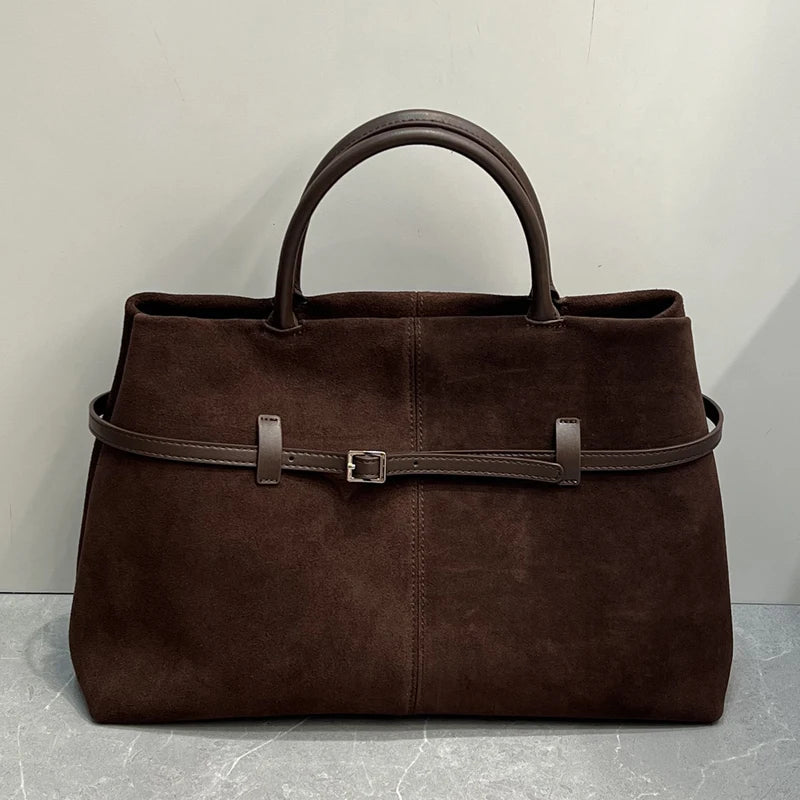 Genuine Leather Le Cambon 35 Tote Bags For Women Luxury Designer Handbag And Purses 2024 New In Cowhide Belt Top Handle Shoulder