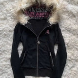 Women’s Retro Zip-Up Hoodie with Slight Stretch