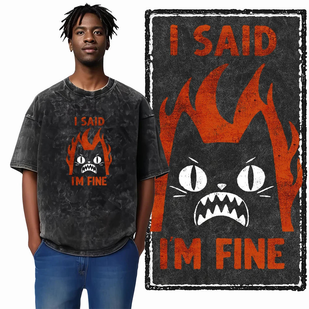 DB Cat Acid-Washed Graphic Tee